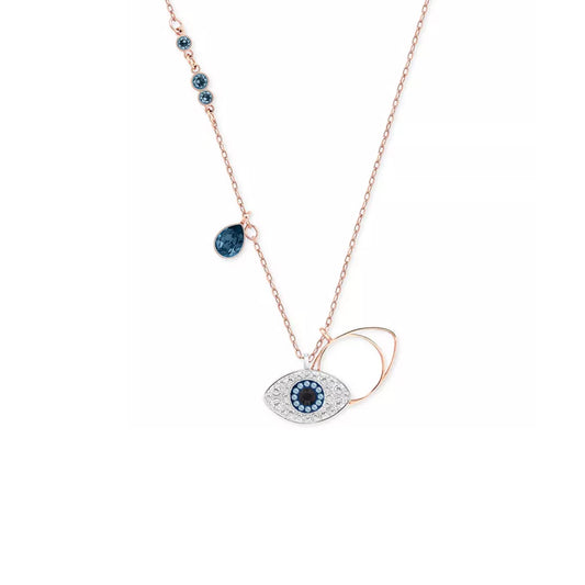 Swarovski Rose Gold-Tone Crystal Evil-Eye 14-7/8" Pendant Necklace